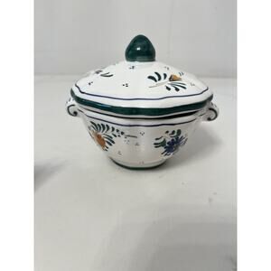 Ocello Deruta Italy Sugar, Cheese Bowl Ceramic Hand-Painted NEW